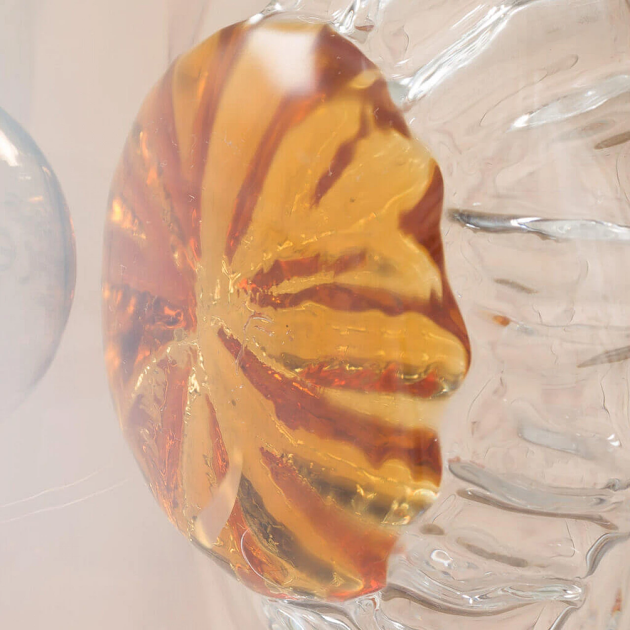 Lampadario in vetro di Murano cromato per Mazzega, anni '70 1