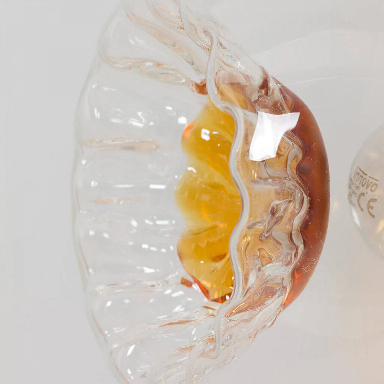 Lampadario in vetro di Murano cromato per Mazzega, anni '70 2