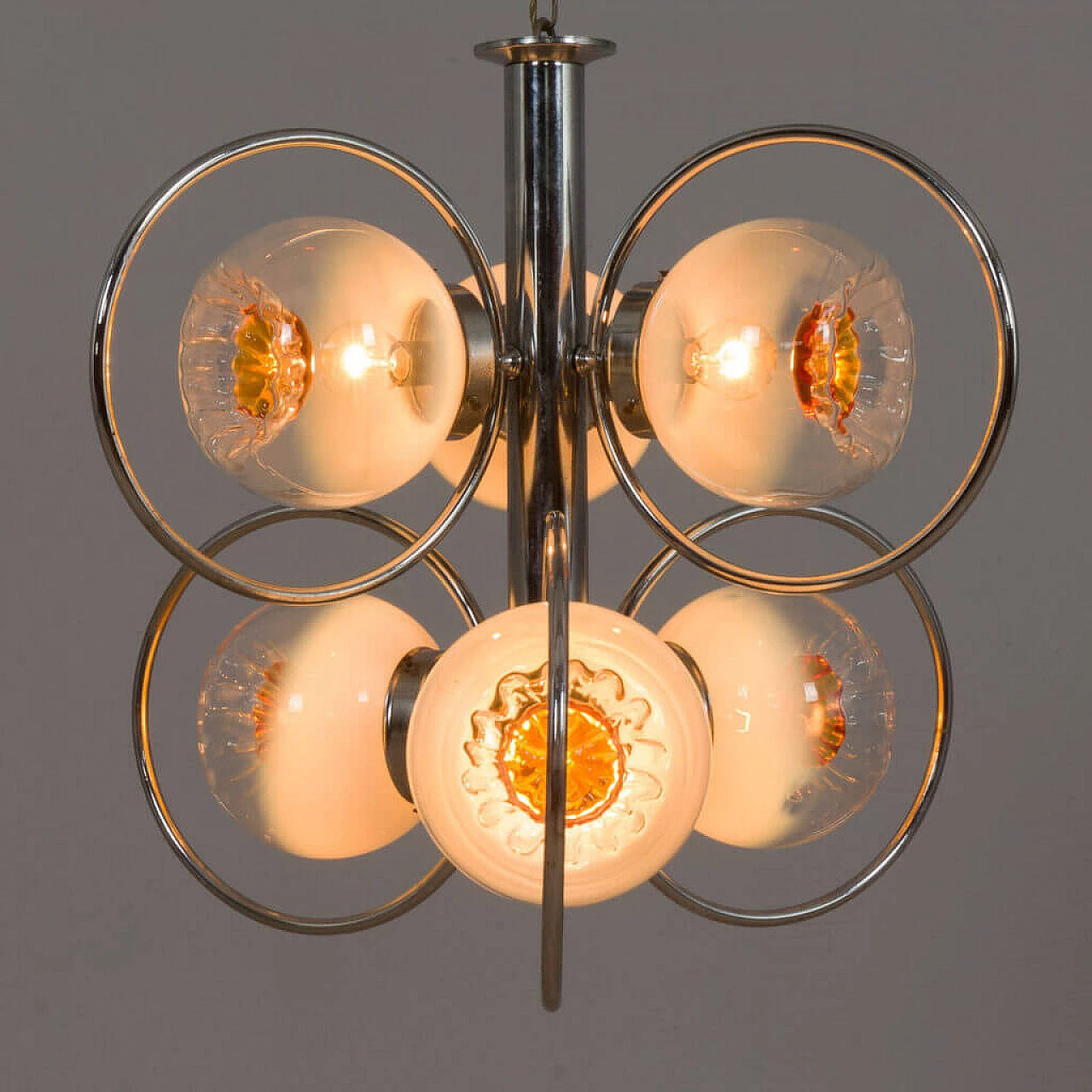 Chromed Murano glass chandelier for Mazzega, 1970s 11