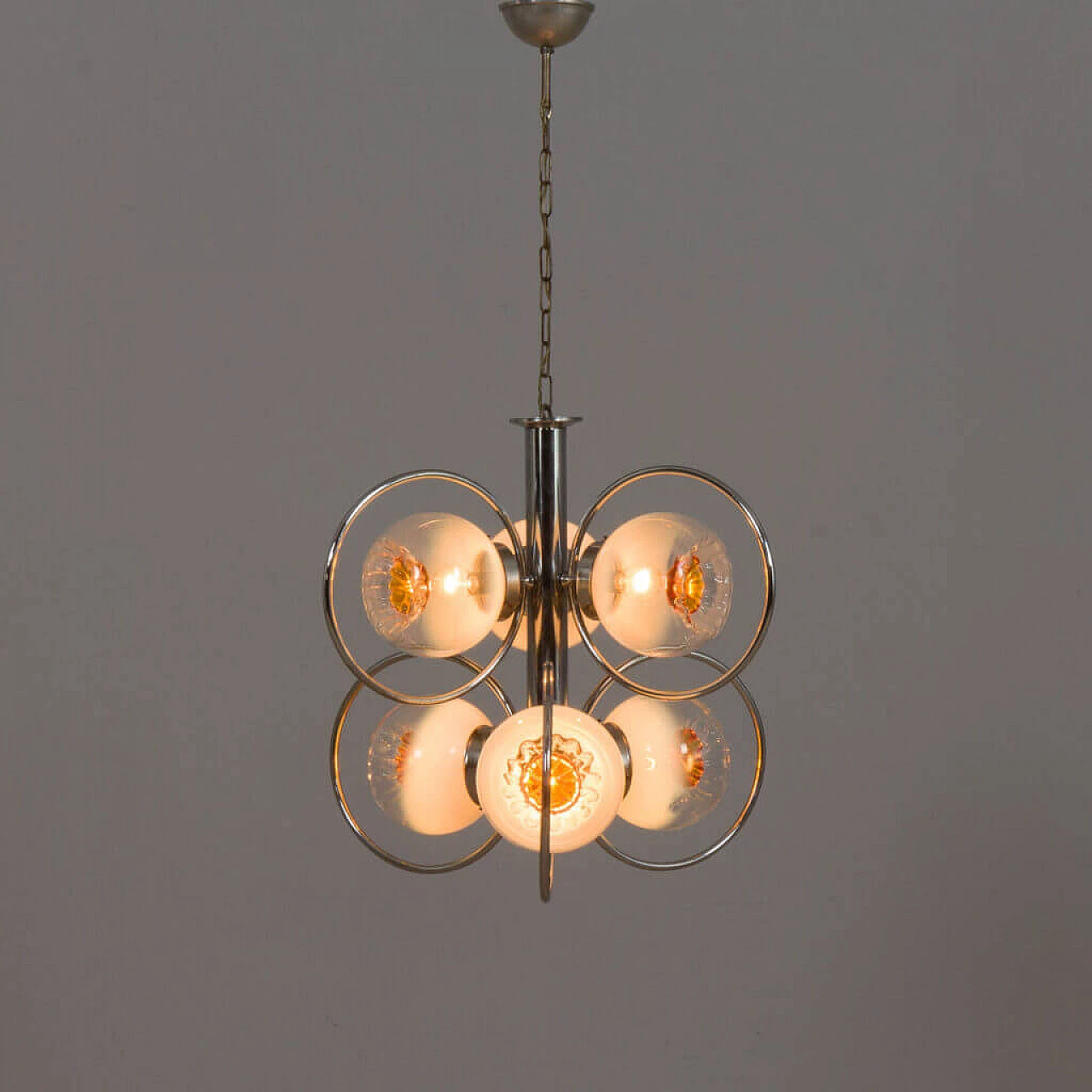 Chromed Murano glass chandelier for Mazzega, 1970s 12