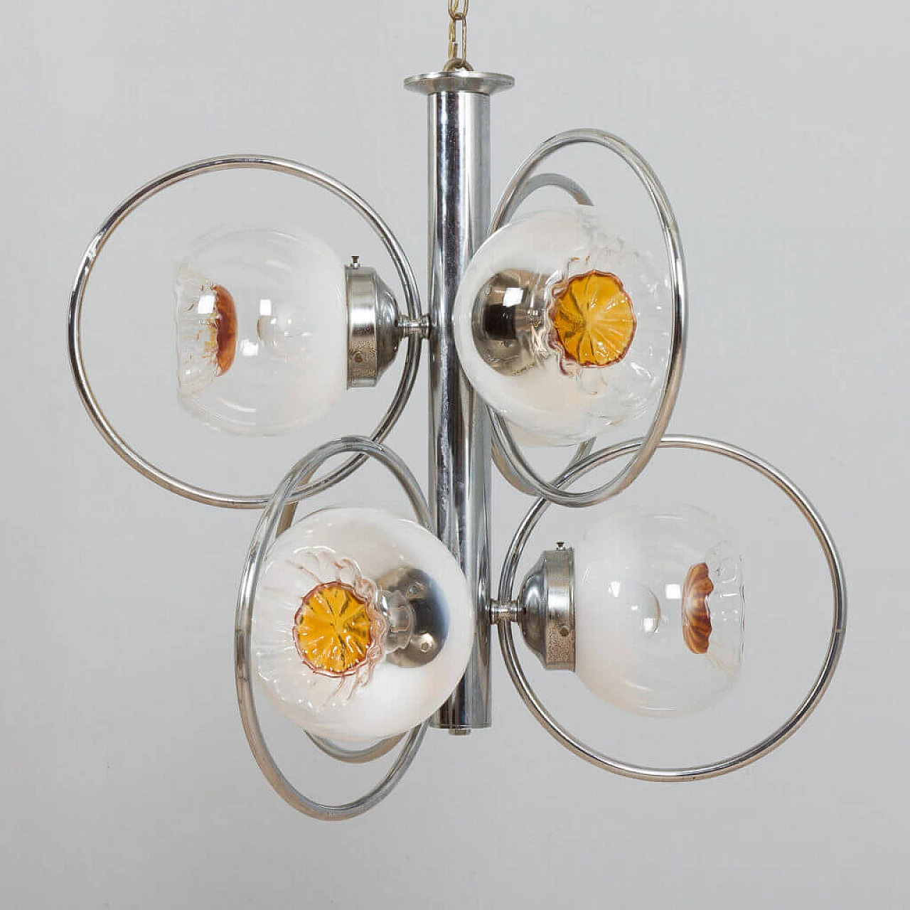 Chromed Murano glass chandelier for Mazzega, 1970s 13