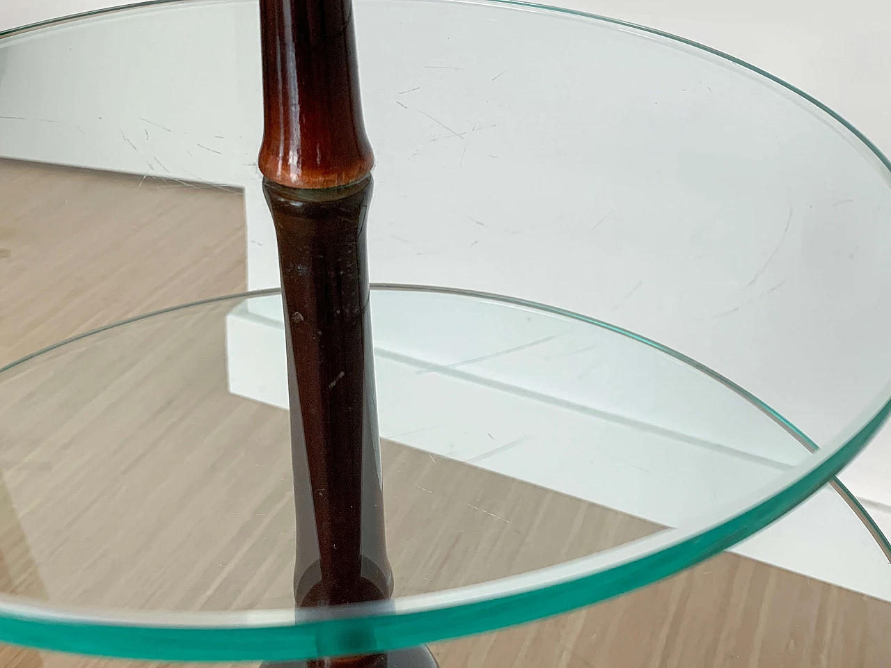 Coffee table with double glass shelf attributed to Cesare Lacca, 1950s 5