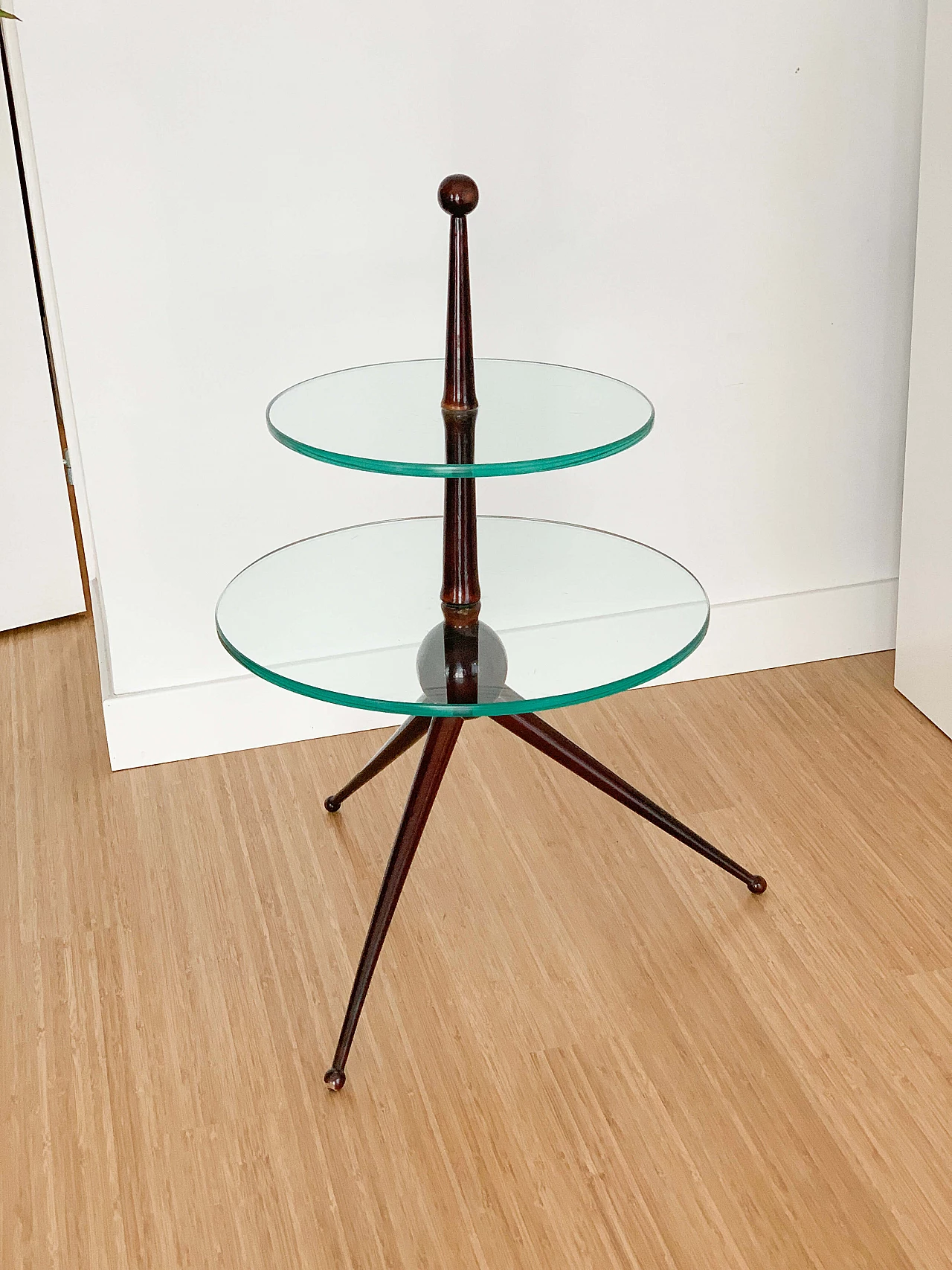 Coffee table with double glass shelf attributed to Cesare Lacca, 1950s 14
