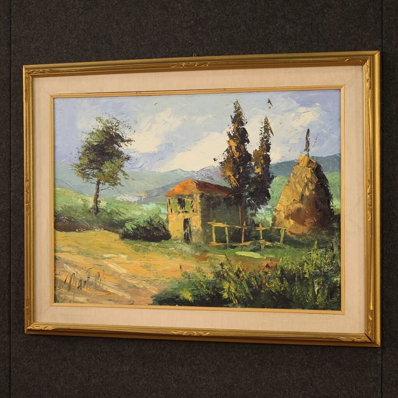 Country View, signed oil on canvas, 1970s 10