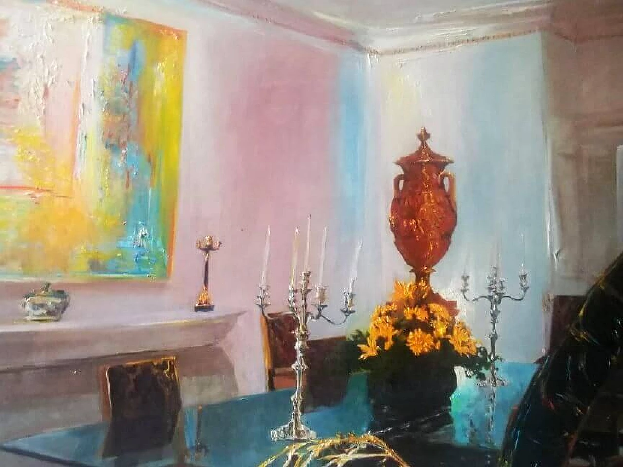 Oil on faesite Interiors signed by Roberto Donatelli 3