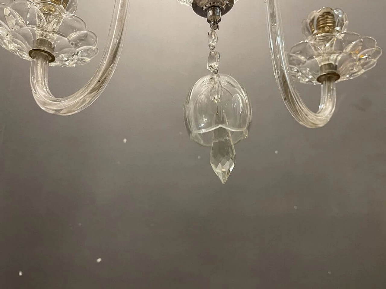 3-light Murano glass chandelier, 1950s 5
