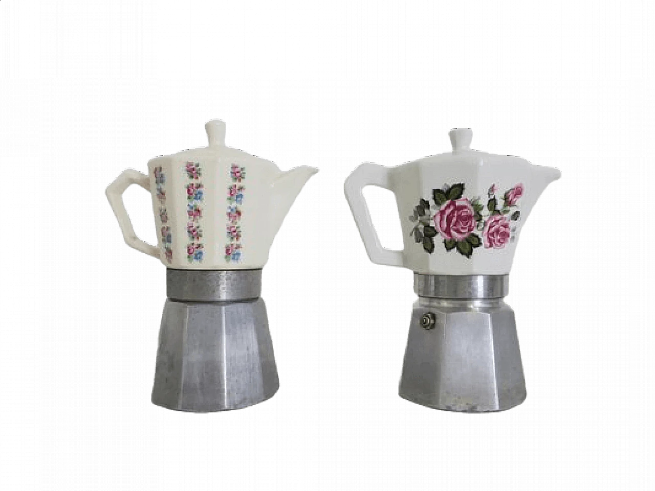 Coppia di caffettiere in porcellana di Bialetti, anni '60 1407235