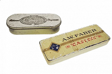 Pair of AW Faber Castell tin boxes, 1960s
