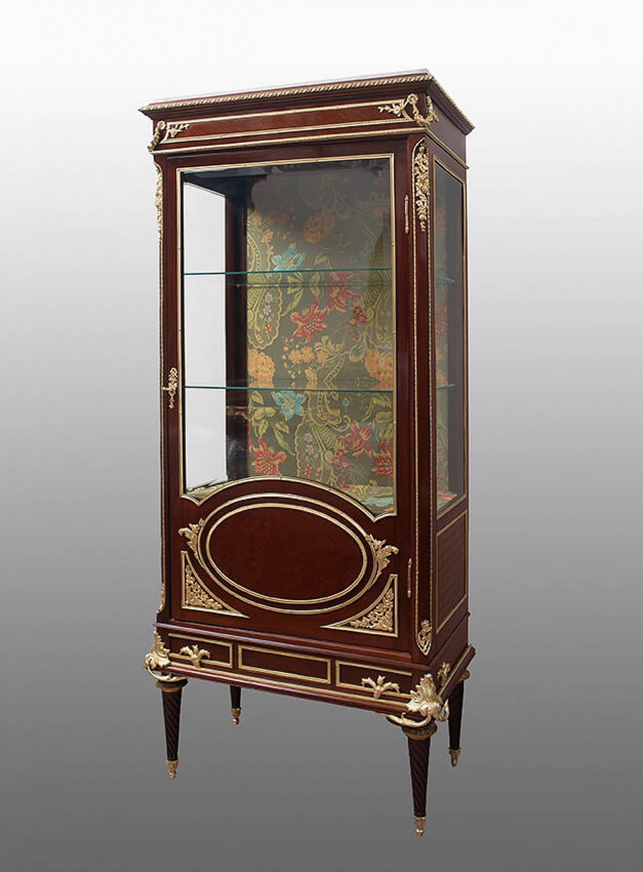 Napoleon III style showcase in mahogany with marble top, 19th century 1