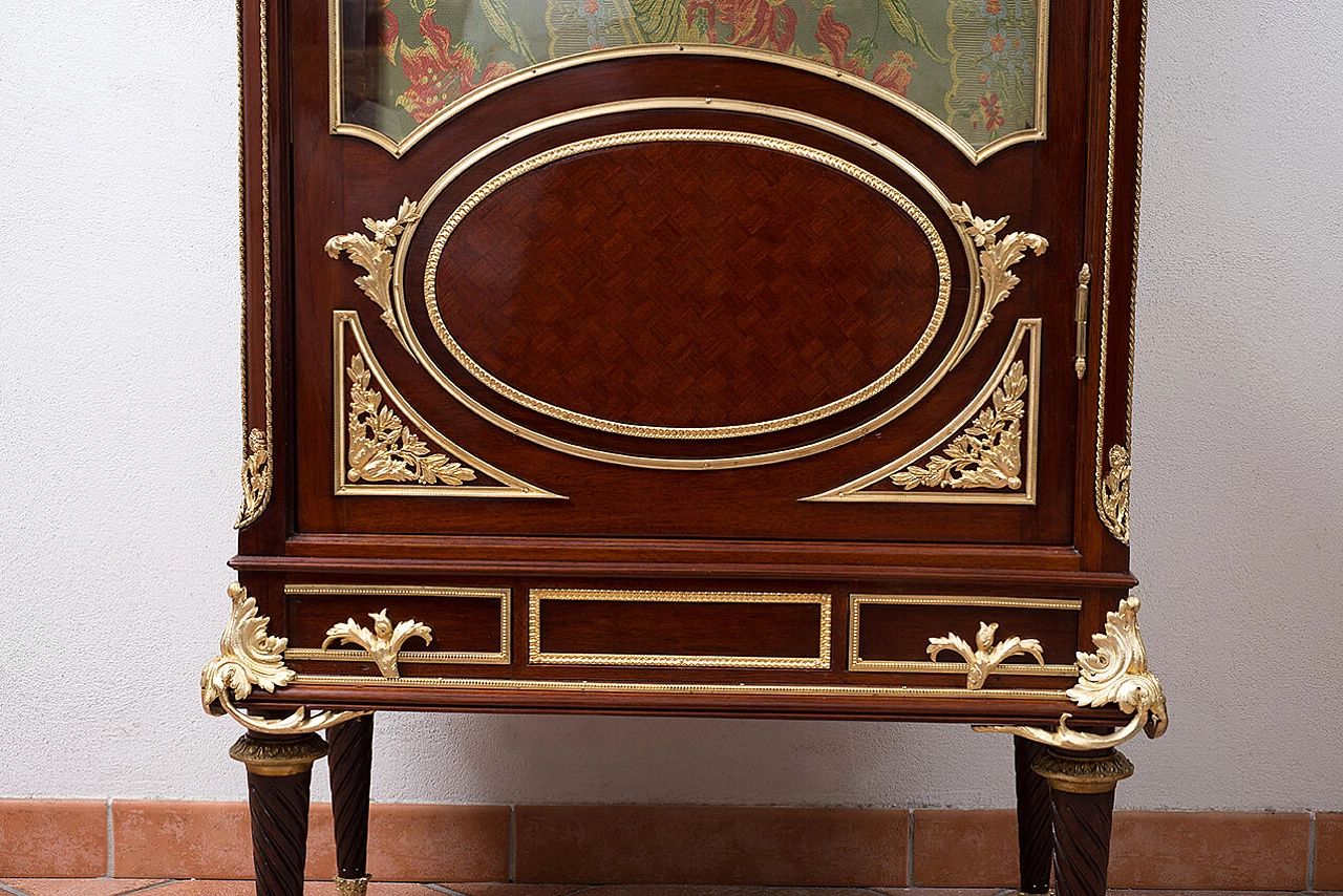 Vetrina in stile Napoleone III in mogano con piano in marmo, '800 2