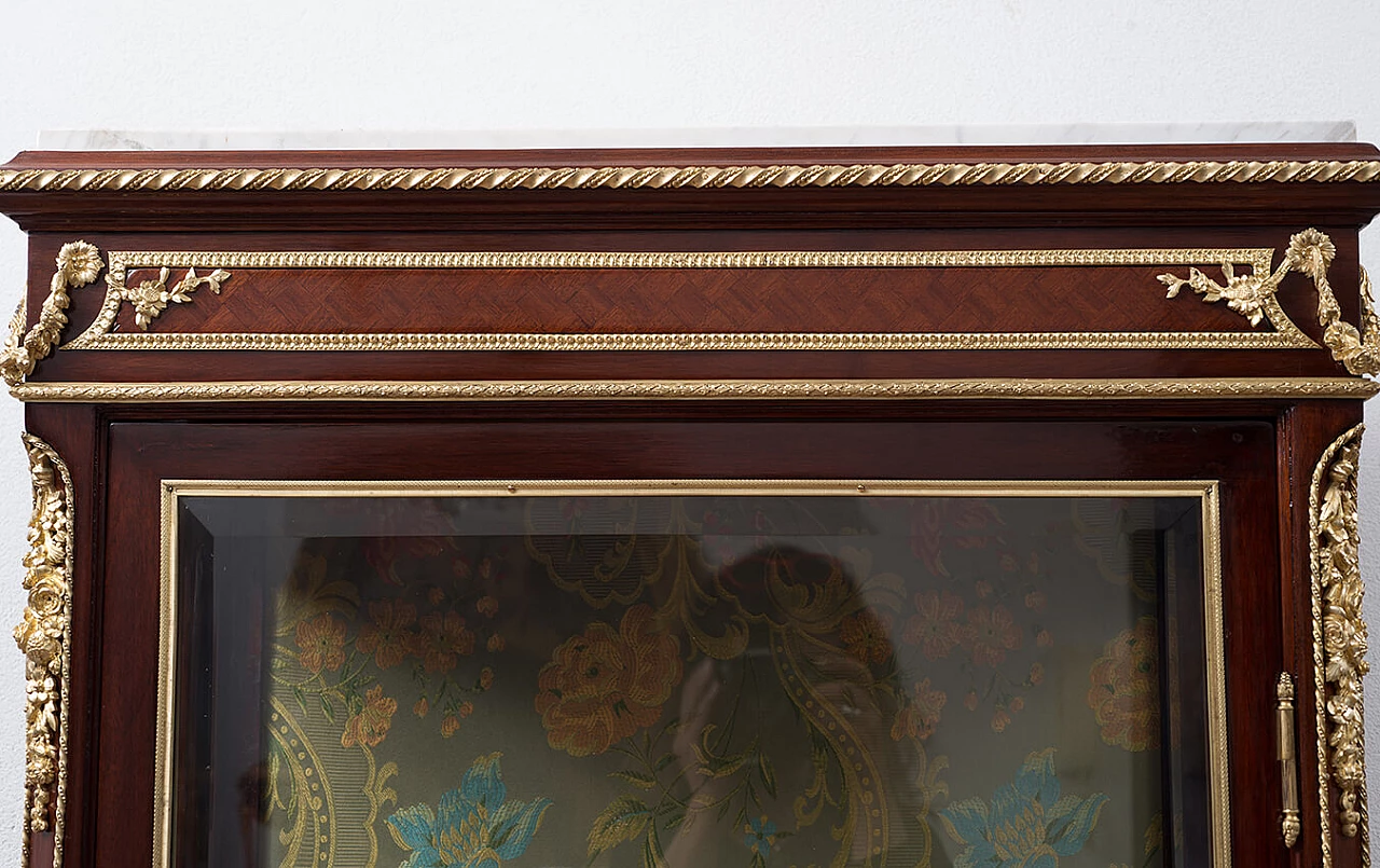 Vetrina in stile Napoleone III in mogano con piano in marmo, '800 4