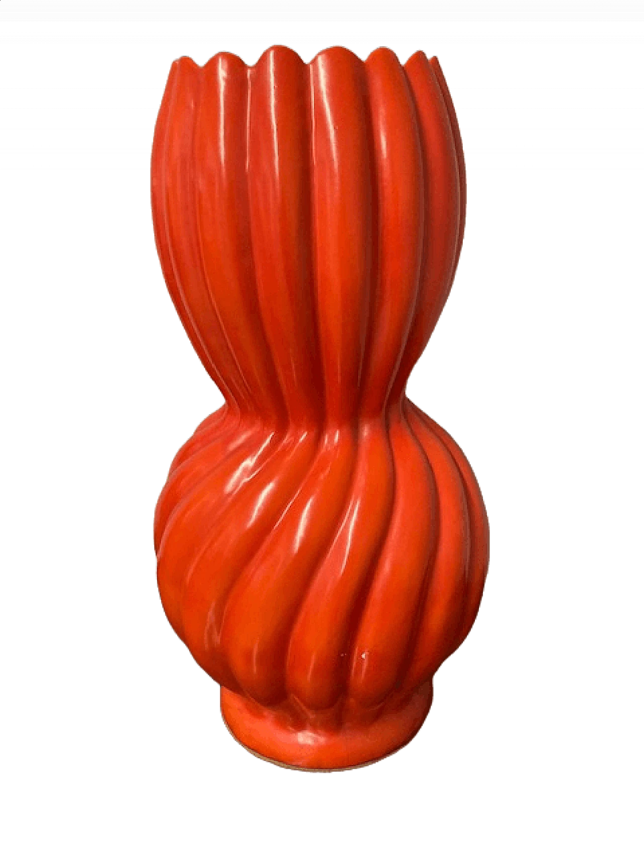 Vaso in ceramica corallo nello stile di Gariboldi, anni '50 9