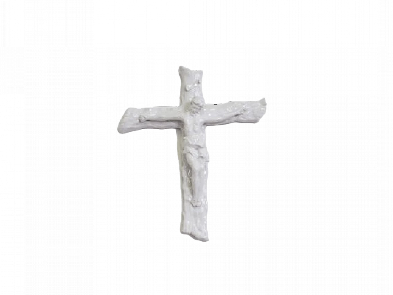 White ceramic crucifix, 1970s 1407250