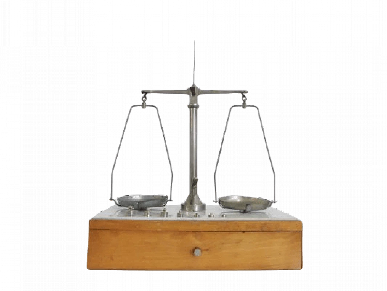 Bilancia da orefice in legno e ottone, anni '50 1407267