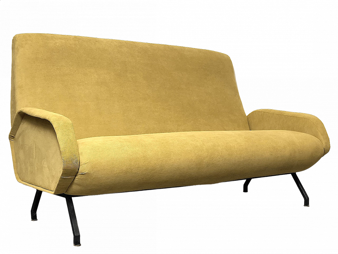 Sofa attributed to Marco Zanuso in yellow velvet, 1950s 13