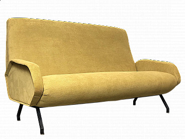 Sofa attributed to Marco Zanuso in yellow velvet, 1950s