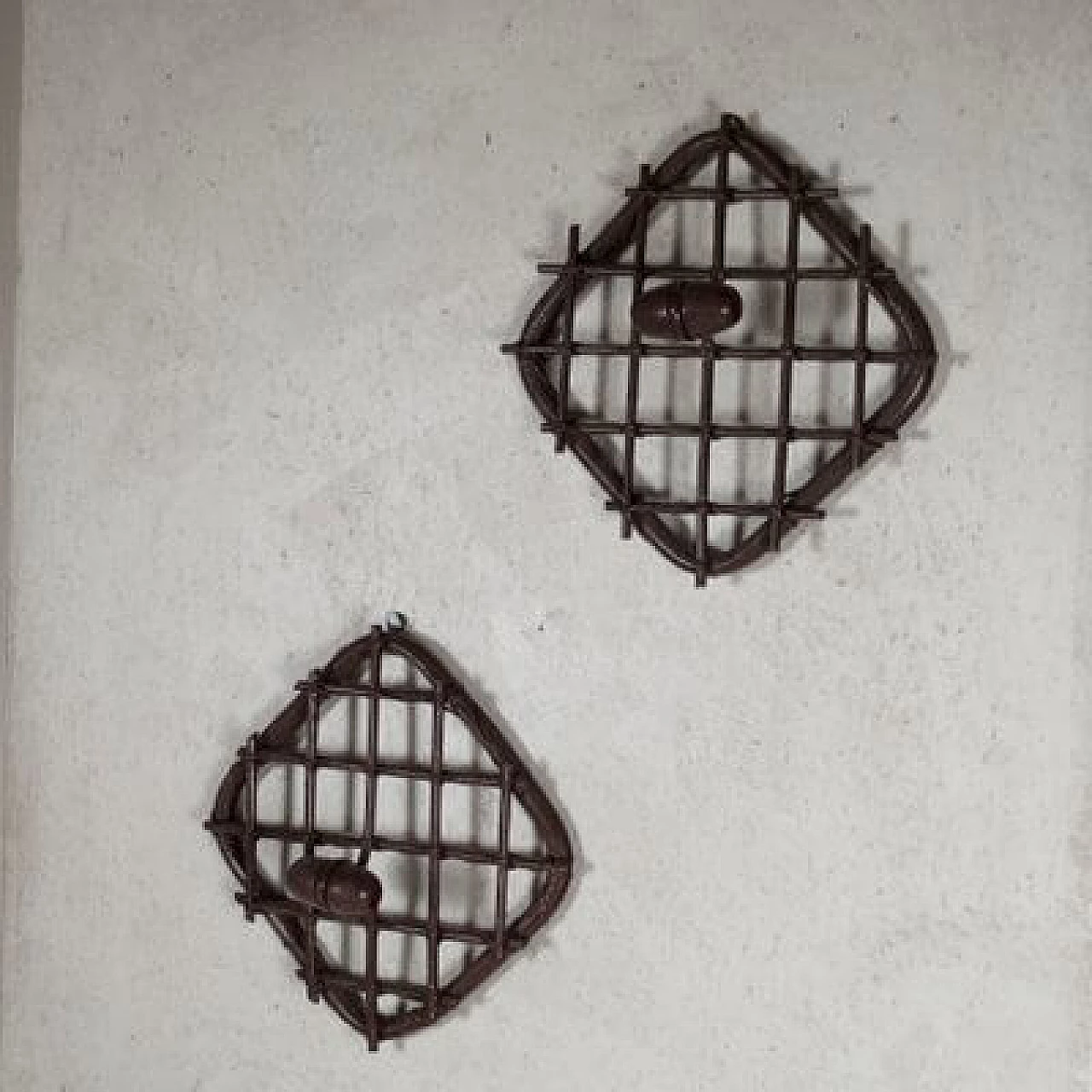 Pair of Indian cane hangers by Olaf Von Bohr, 1960s 7