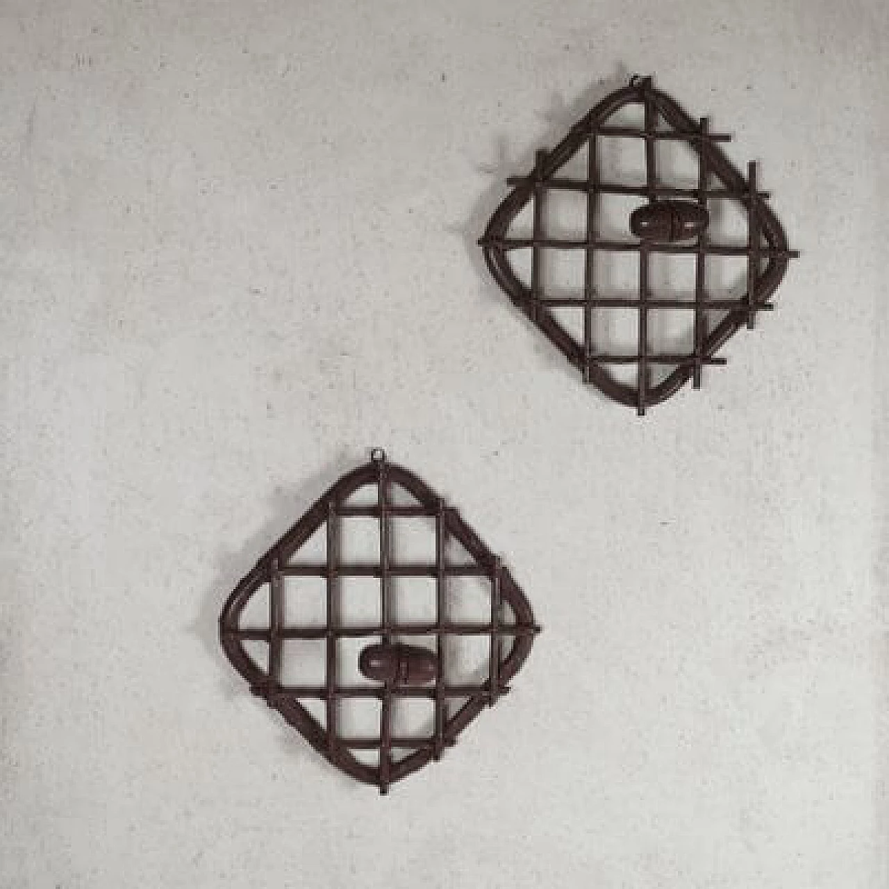 Pair of Indian cane hangers by Olaf Von Bohr, 1960s 8