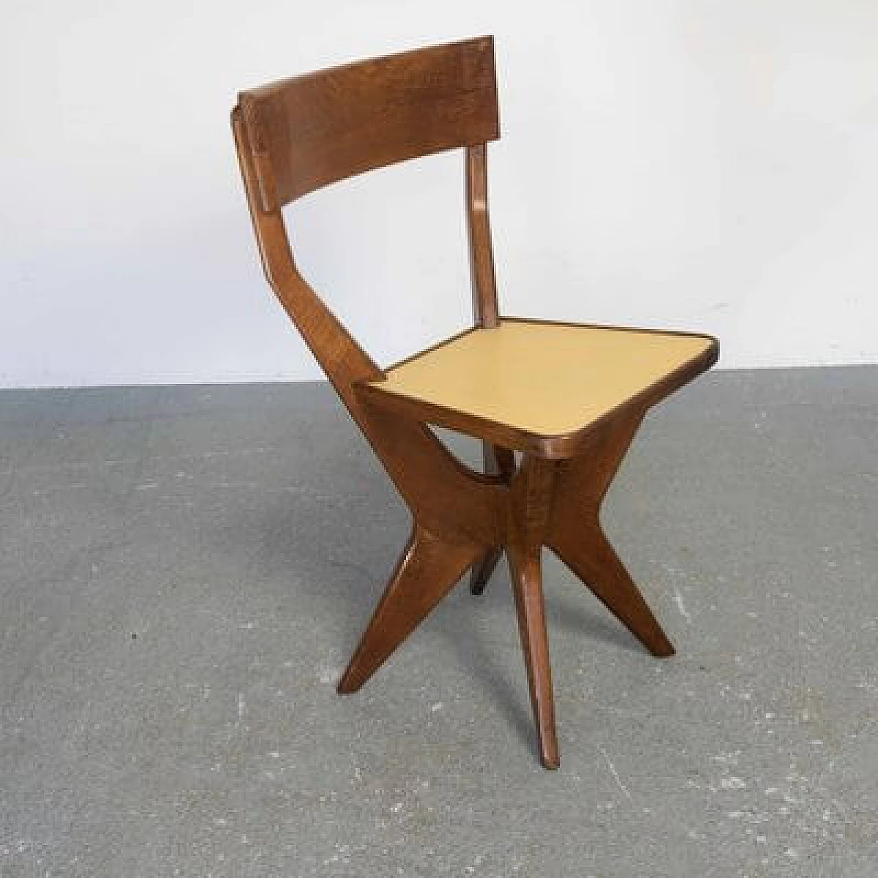 Sculptural chair in wood and formica, 1950s 1