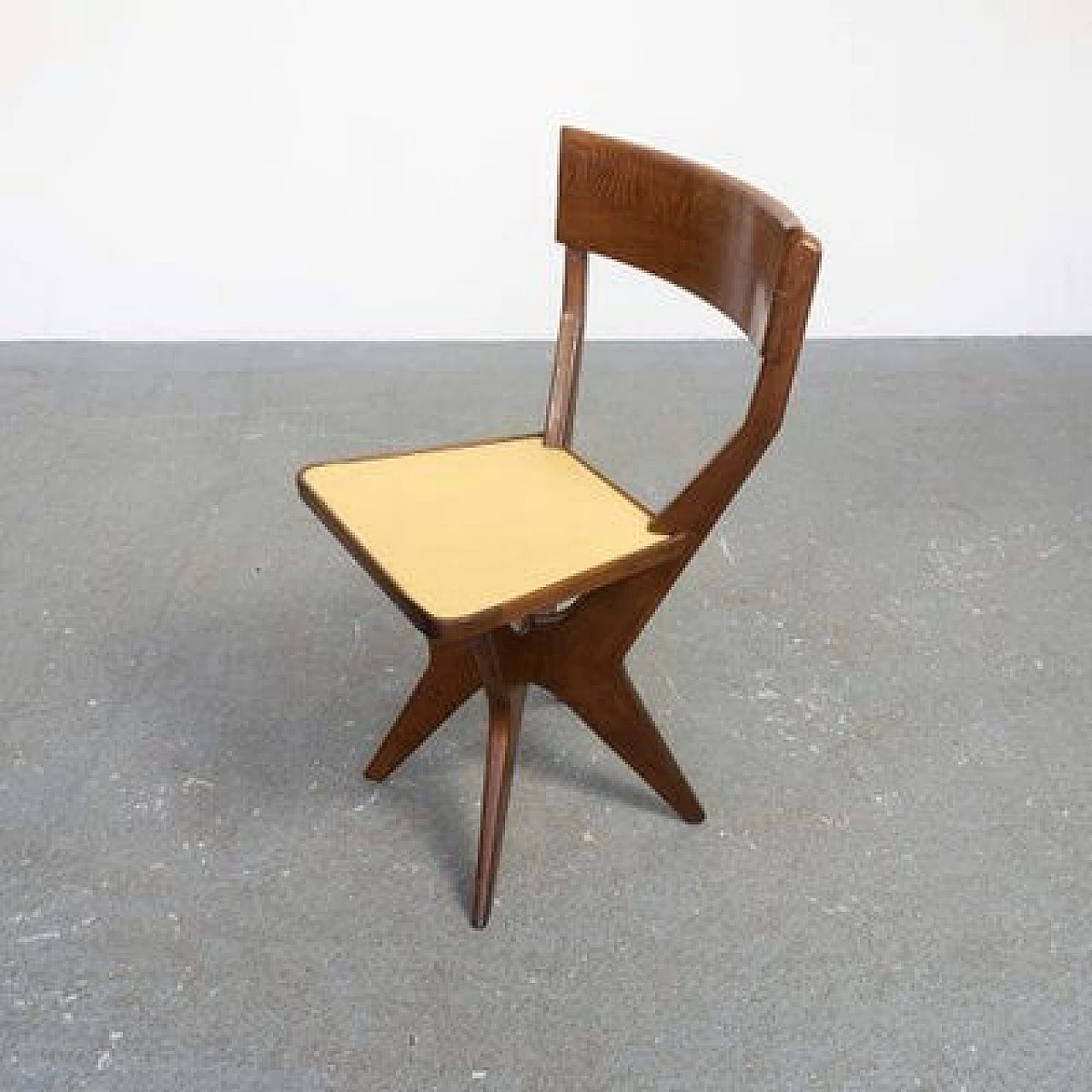 Sculptural chair in wood and formica, 1950s 3