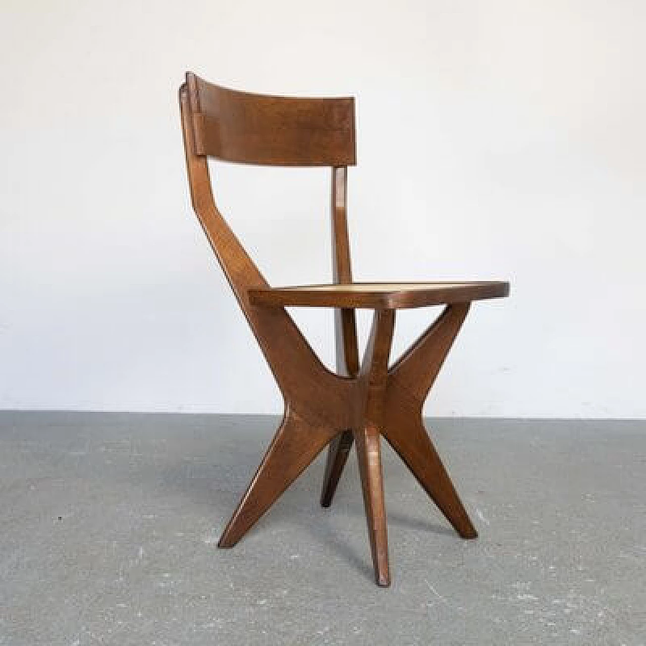 Sculptural chair in wood and formica, 1950s 11