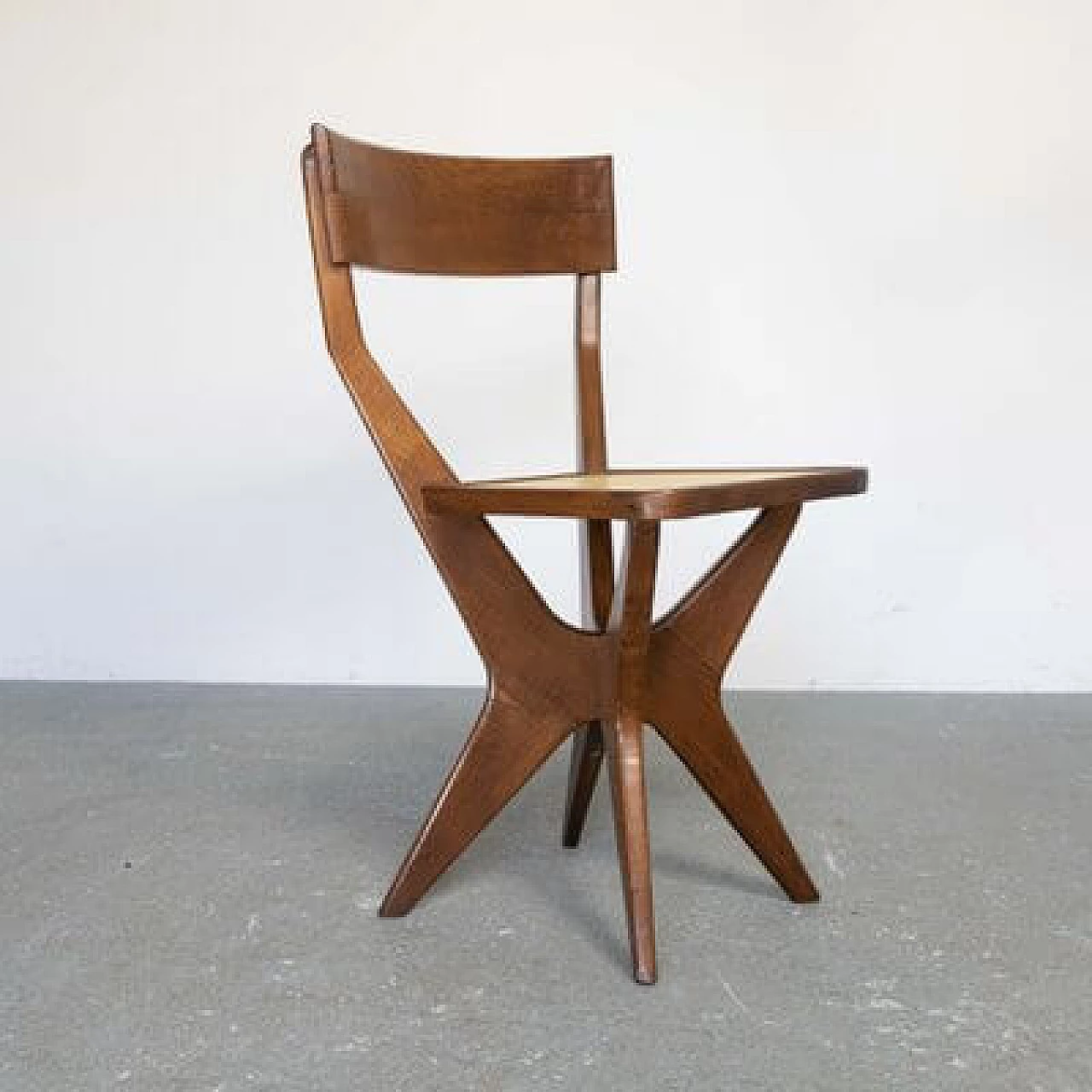Sculptural chair in wood and formica, 1950s 13