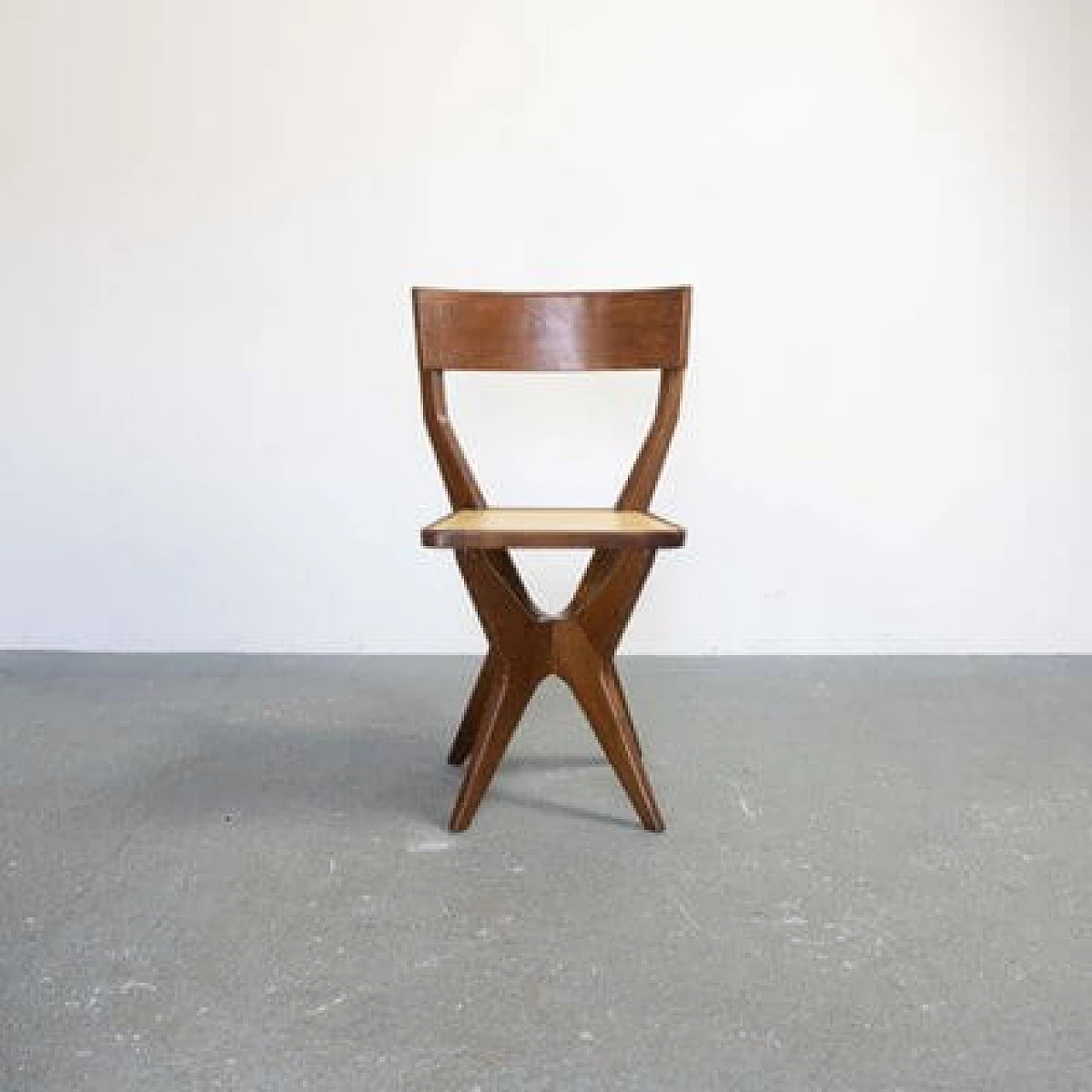 Sculptural chair in wood and formica, 1950s 21
