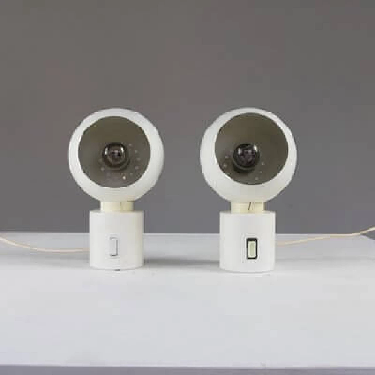 Pair of aluminium table lamps by Reggiani, 1960s 1
