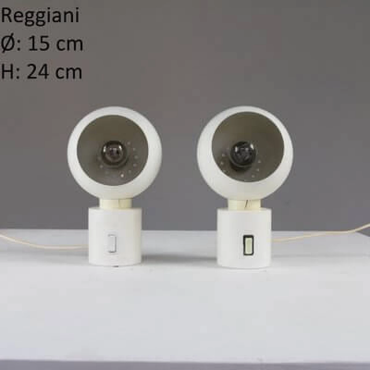 Pair of aluminium table lamps by Reggiani, 1960s 6