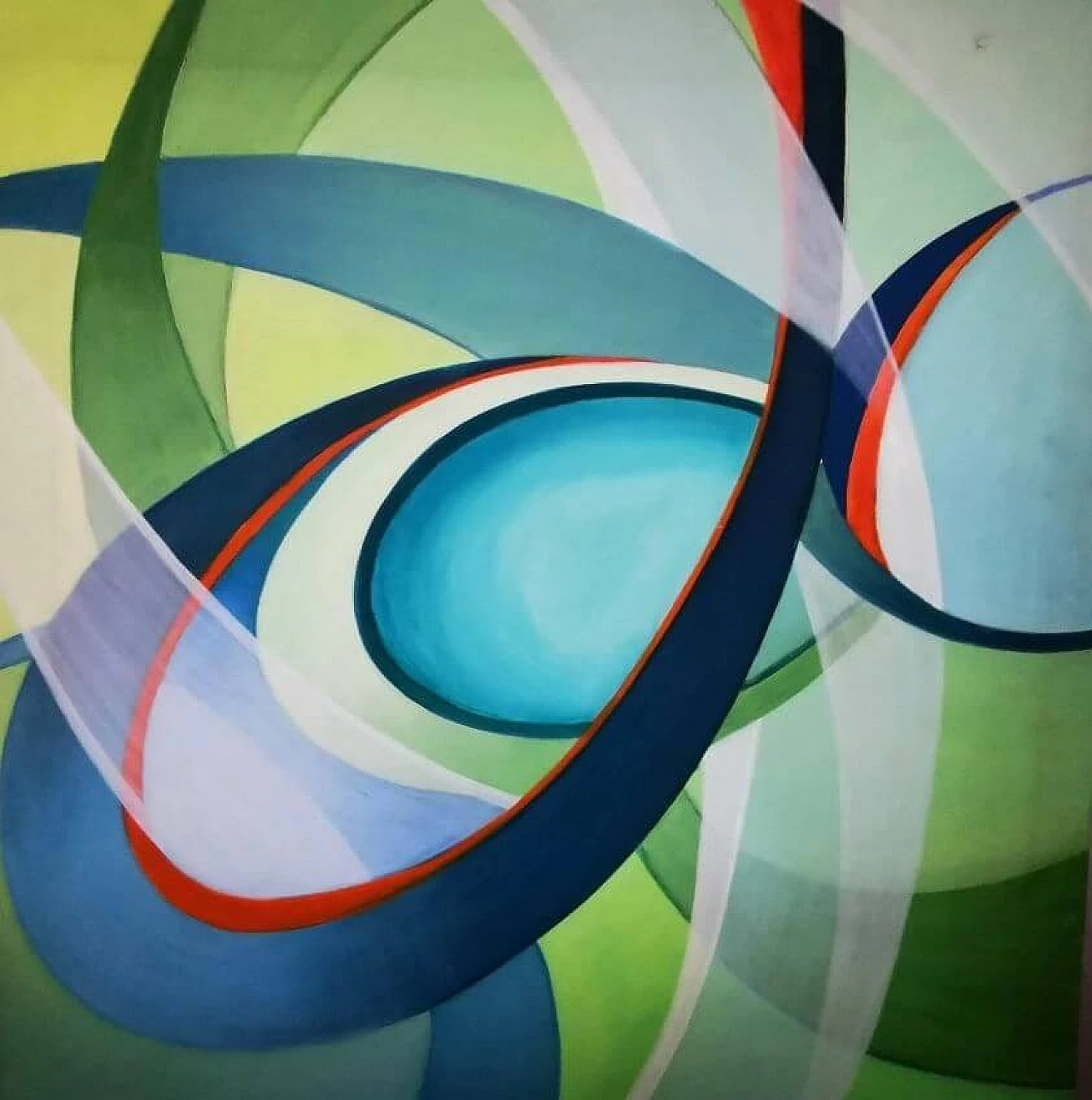 Futurist oil painting on canvas by Tina Conti, 1930s 2