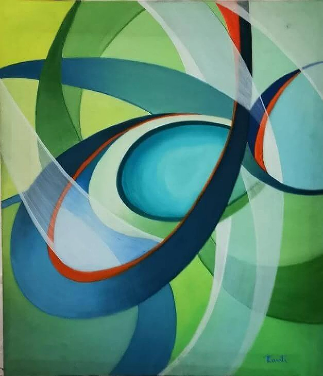 Futurist oil painting on canvas by Tina Conti, 1930s 3