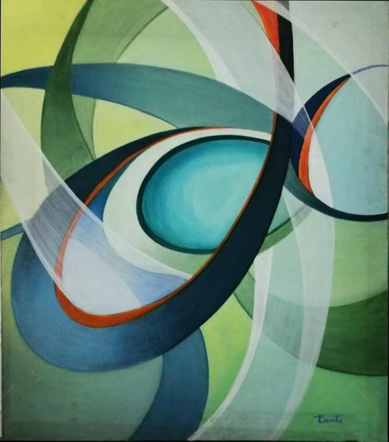 Futurist oil painting on canvas by Tina Conti, 1930s 5