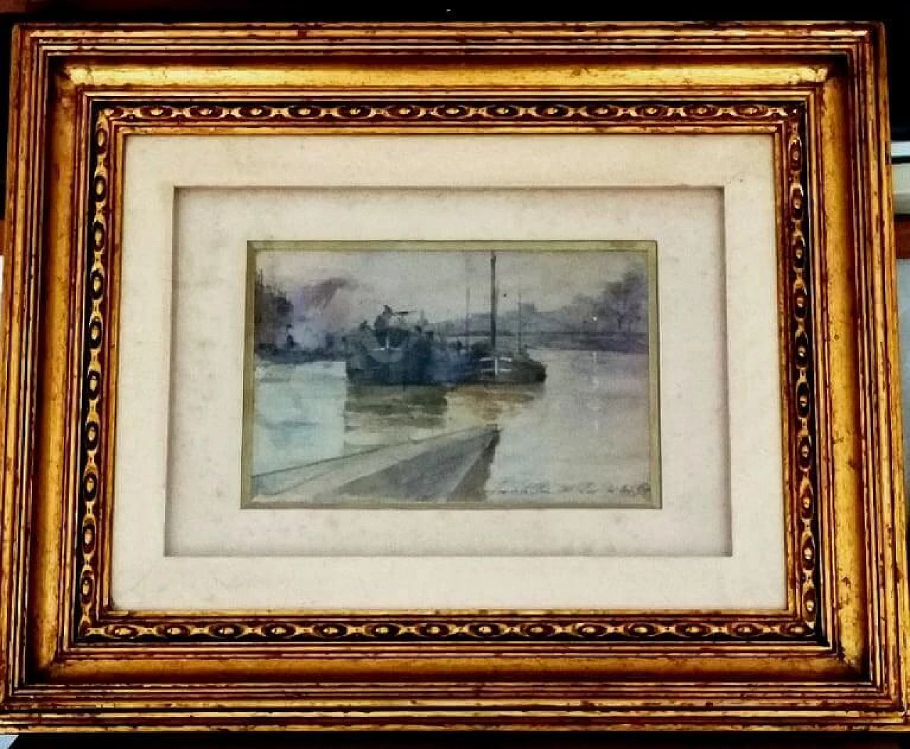 Acquerello "PARIS PONT NEUF sur la SEINE" di GIOVANNI GREPPI, 1910 6