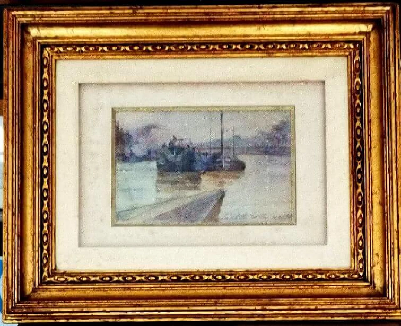 Acquerello "PARIS PONT NEUF sur la SEINE" di GIOVANNI GREPPI, 1910 7