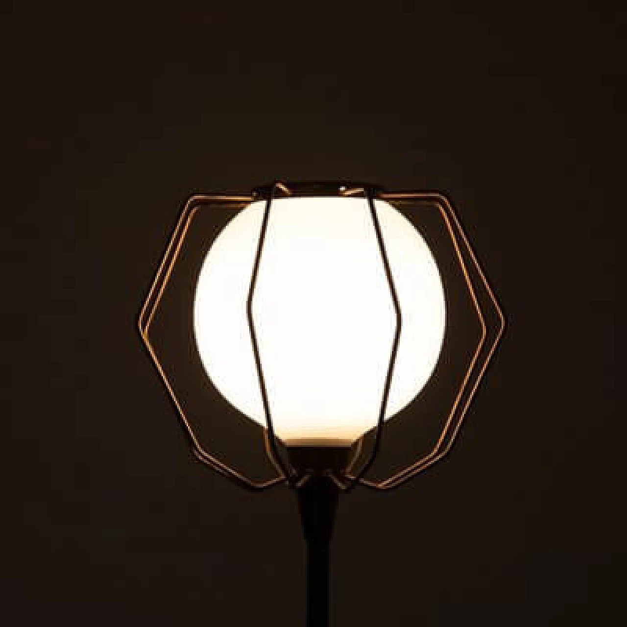 Brass and glass floor lamp, 1950s 3