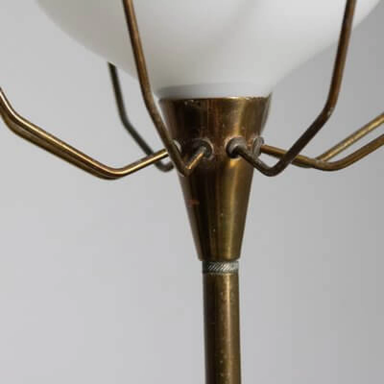 Brass and glass floor lamp, 1950s 10