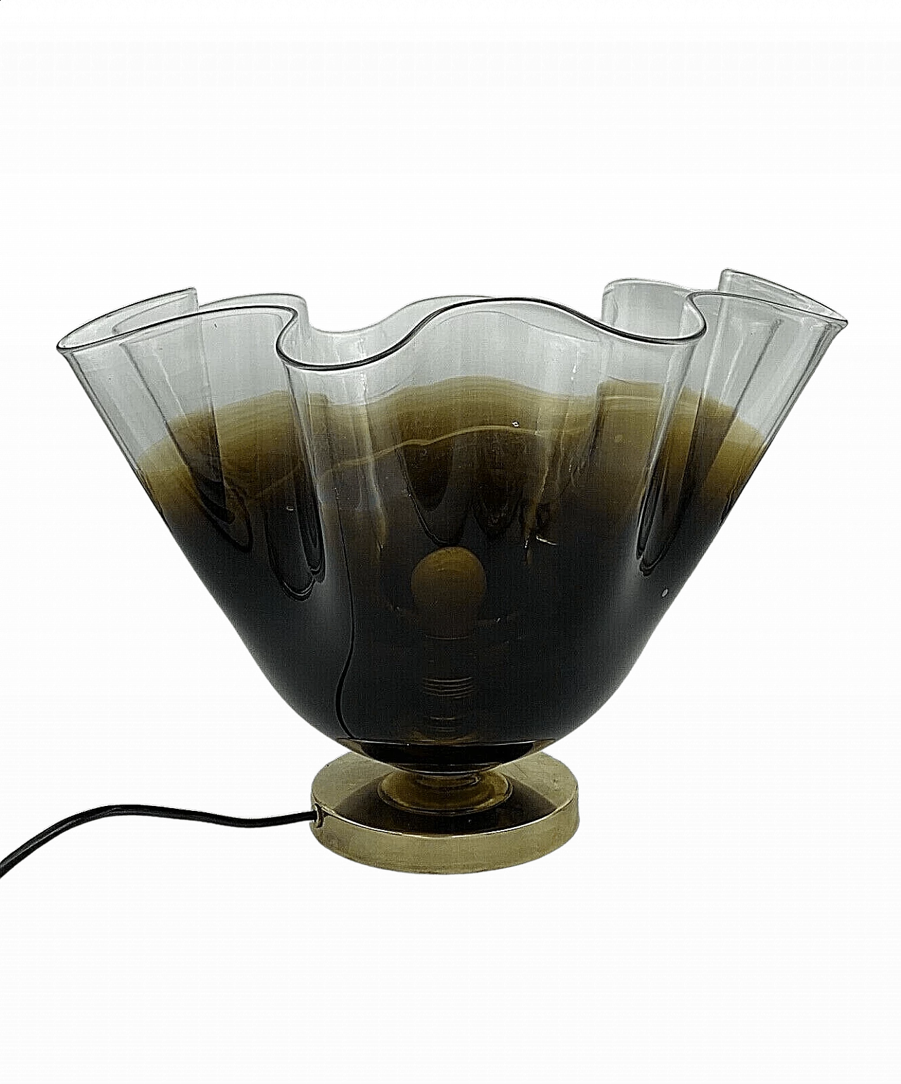 Table lamp in Murano glass and brass attributable to Vistosi, 60s 7