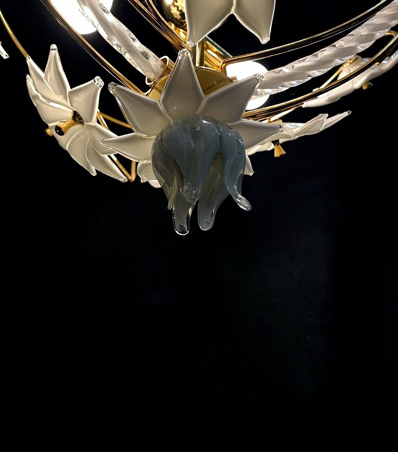 Chandelier in gilded iron and Murano glass by La Murrina, 80s 3