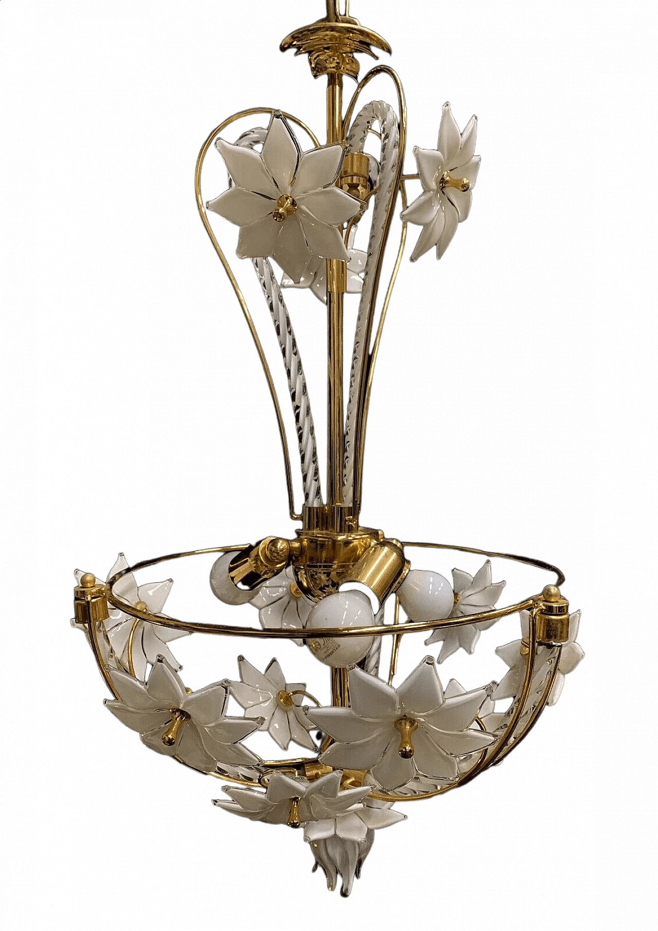 Chandelier in gilded iron and Murano glass by La Murrina, 80s 7