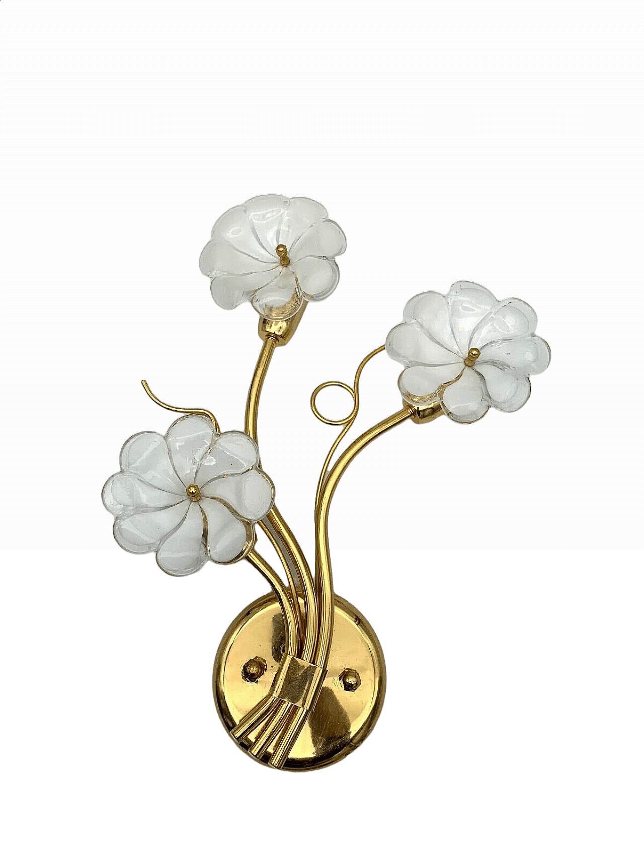 Wall sconce in gilded iron and Murano glass, 80s 6