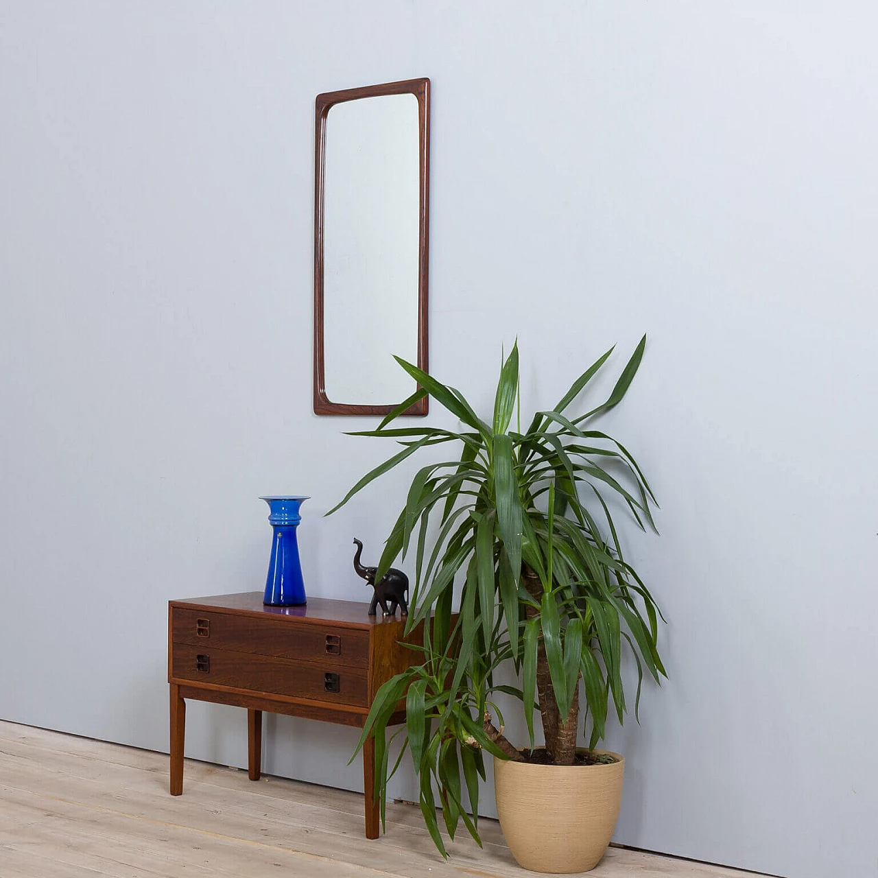 Chest of drawers and mirror in the style of Kai Kristiansen in rosewood, 60s 2