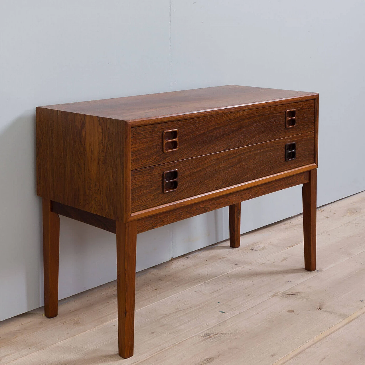 Chest of drawers and mirror in the style of Kai Kristiansen in rosewood, 60s 8