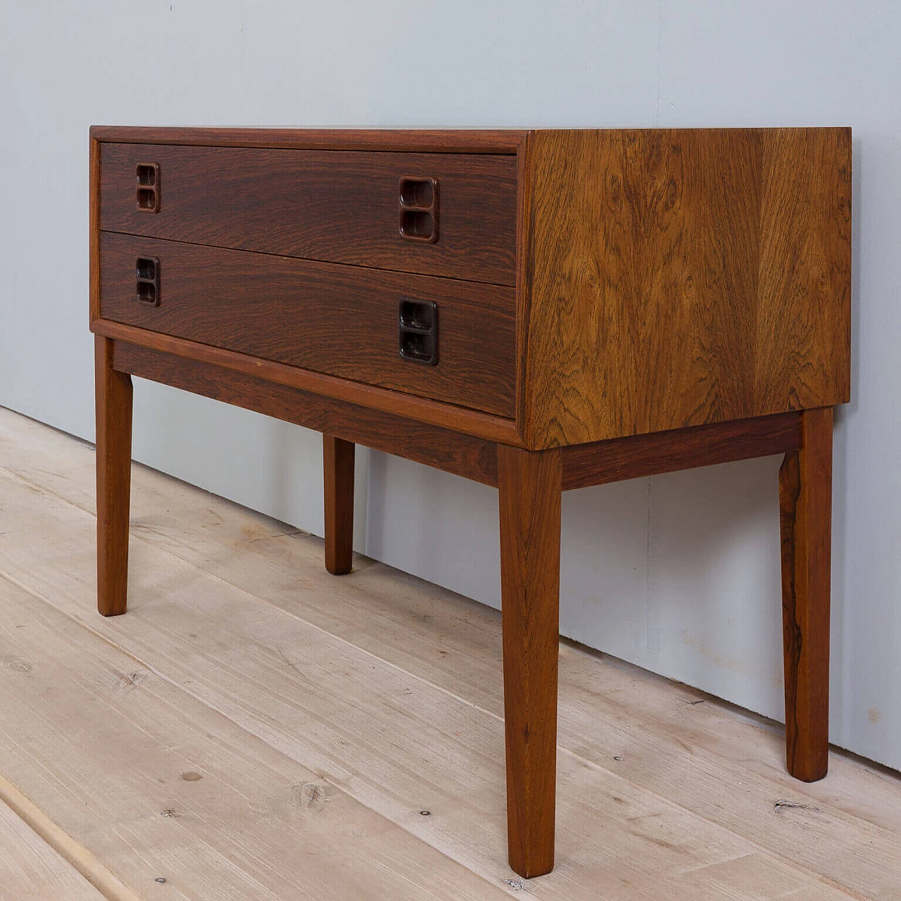 Chest of drawers and mirror in the style of Kai Kristiansen in rosewood, 60s 9