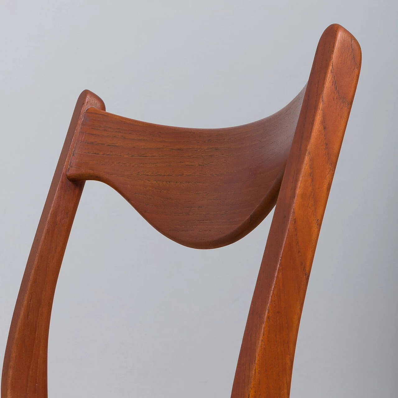 4 GS60 chairs in teak and leather by Arne Wahl Iversen for Glyngøre Stolefabrik, 60s 10