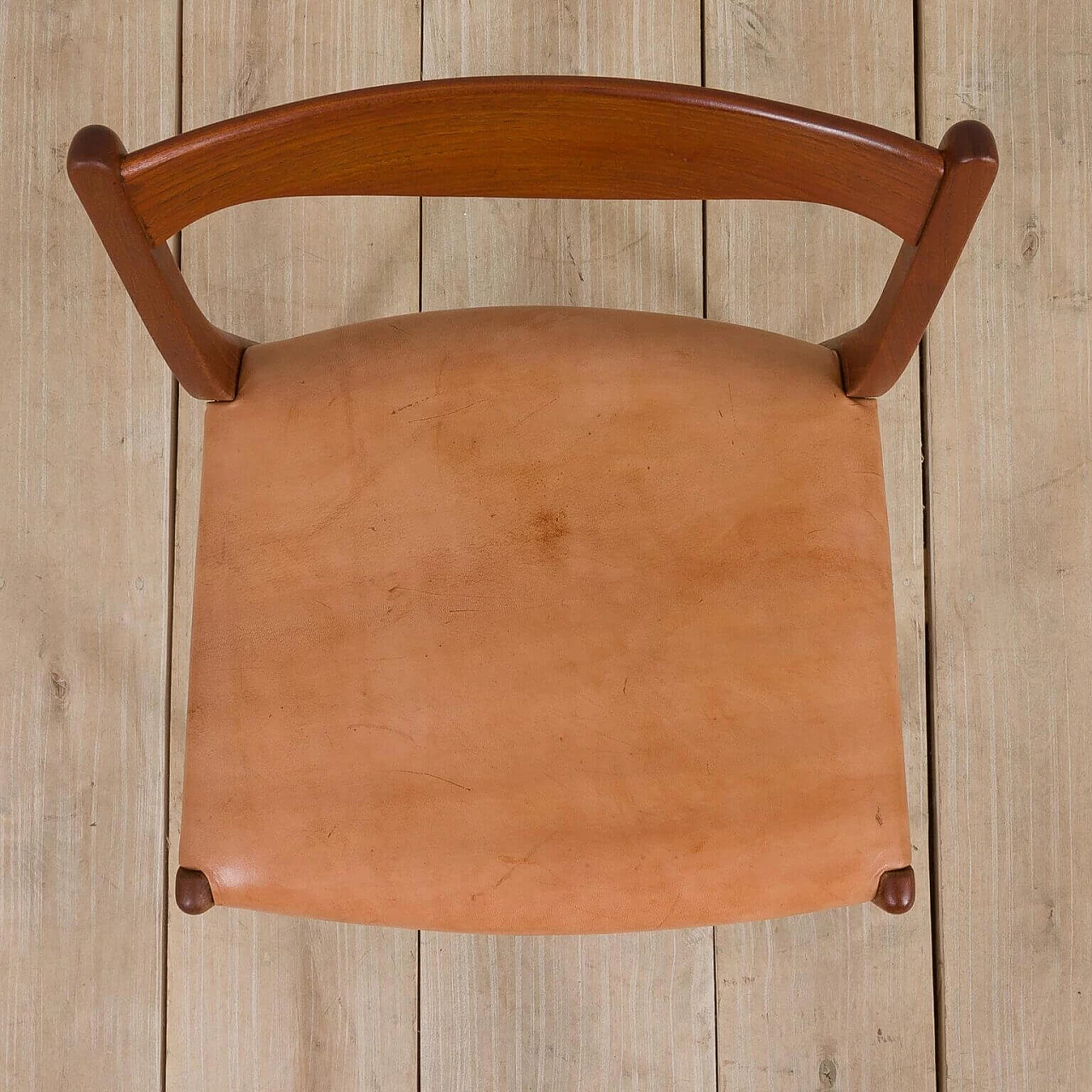 4 GS60 chairs in teak and leather by Arne Wahl Iversen for Glyngøre Stolefabrik, 60s 11