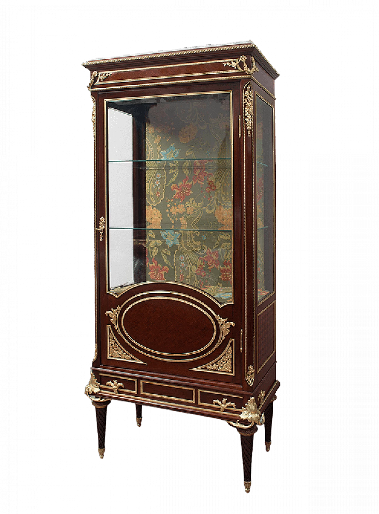Napoleon III style showcase in mahogany with marble top, 19th century 8