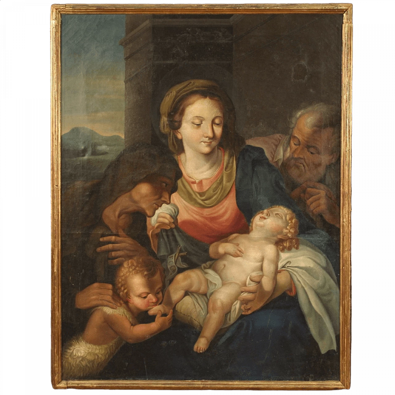 Olio su tela raffigurante Sacra Famiglia, '800 13