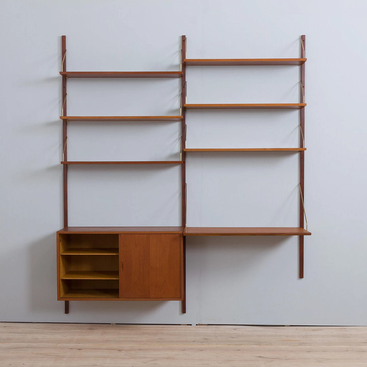 Wall unit in teak and brass by Hansen & Guldborg, 60s 6