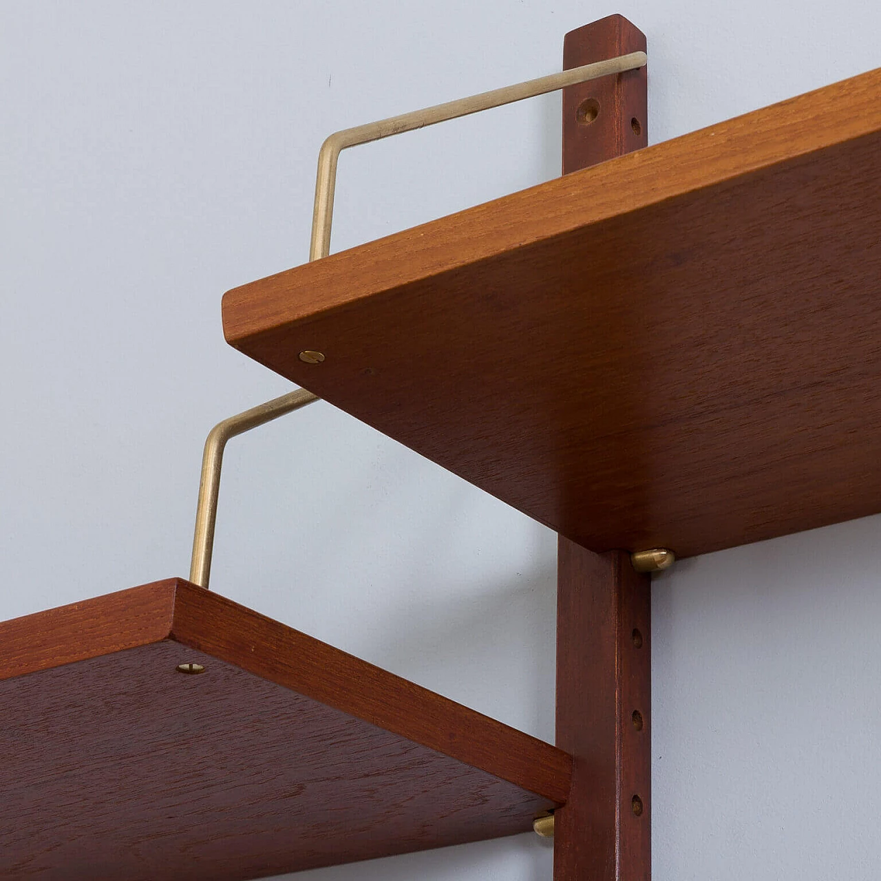 Wall unit in teak and brass by Hansen & Guldborg, 60s 12
