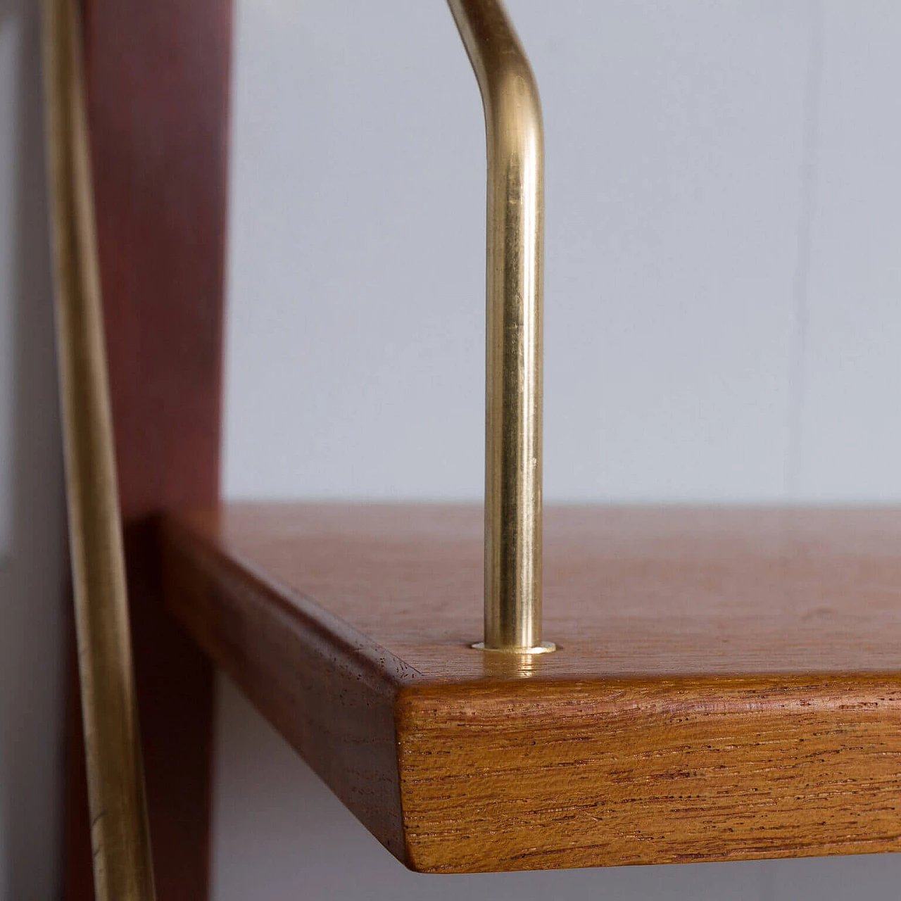 Wall unit in teak and brass by Hansen & Guldborg, 60s 18